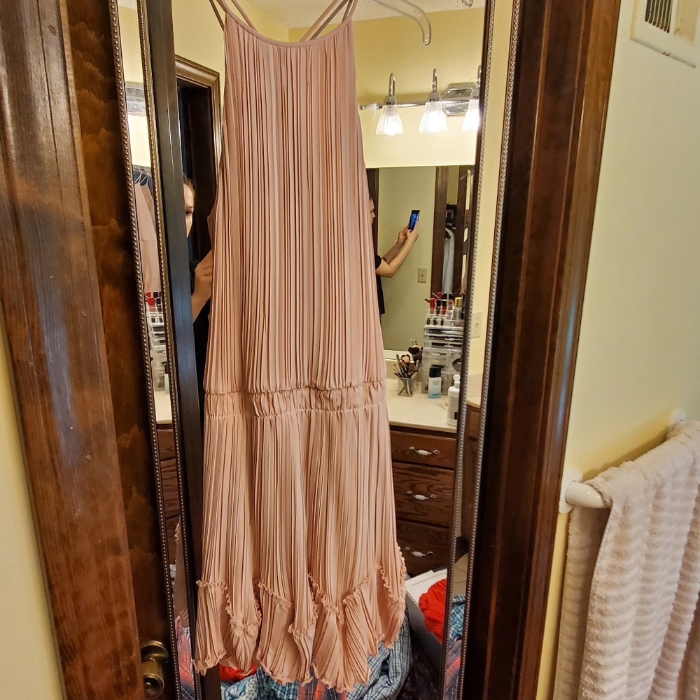 Halston light pink dress